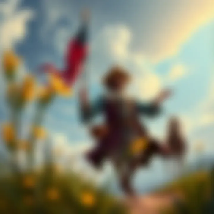 An artistic interpretation of Don Quixote's journey and quest for purpose.