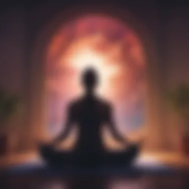 A silhouette of a person meditating, representing the quest for inner peace