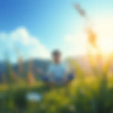 Mindfulness in Nature A person meditating in nature, embodying mindfulness