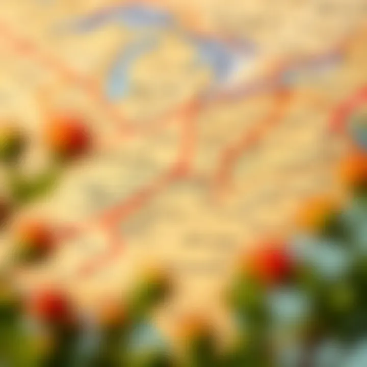 Historical Migration Routes Historical map depicting migration routes of African Americans from the South to Northern cities