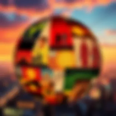 Socio-Economic Influences Collage depicting socio-economic factors influencing migration patterns