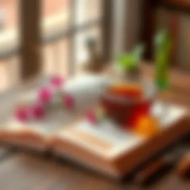 Open Book with Highlights and Tea An open book with highlighted passages and a cup of tea