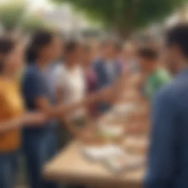 Purpose in Community Involvement A diverse group engaging in community service