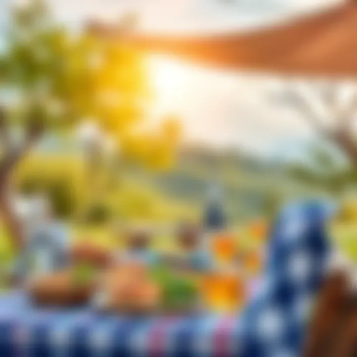 Keto Outdoor Dining Experience A scenic view of a low-carb picnic setup outdoors