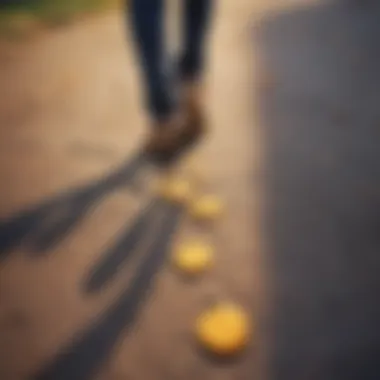 Footprints symbolizing change and movement