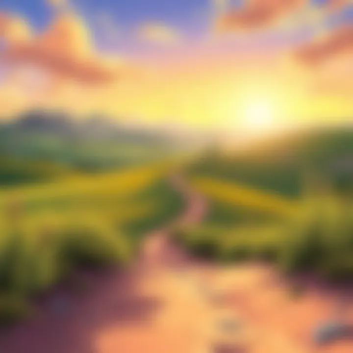 A serene landscape with a path leading to a distant horizon, symbolizing the journey towards authenticity and true fulfillment.